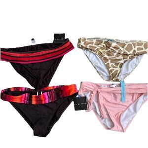Lot Of 4 New  Swimsuit Bikini Bottoms Sz Womens L Melani  LA BLANCA